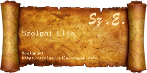 Szolgai Ella névjegykártya